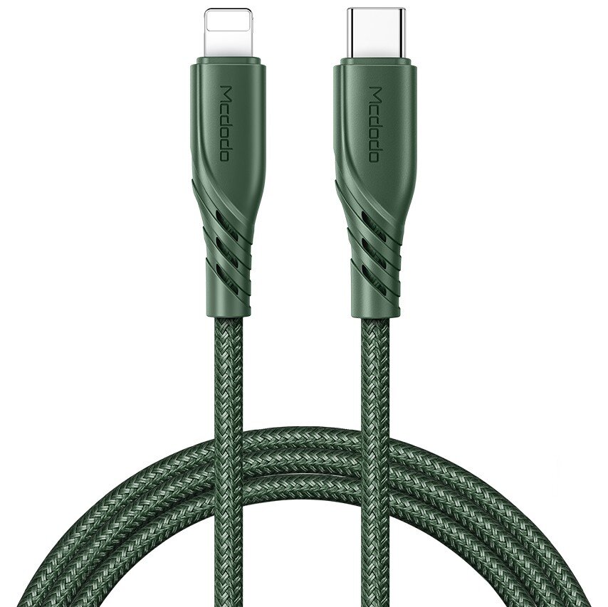 Telefono, kompiuterio, nešiojamojo kompiuterio kabelis, Mcdodo USB-C C tipo USB - Lightning PD 20W 1.2M žalias kaina ir informacija | Laidai telefonams | pigu.lt