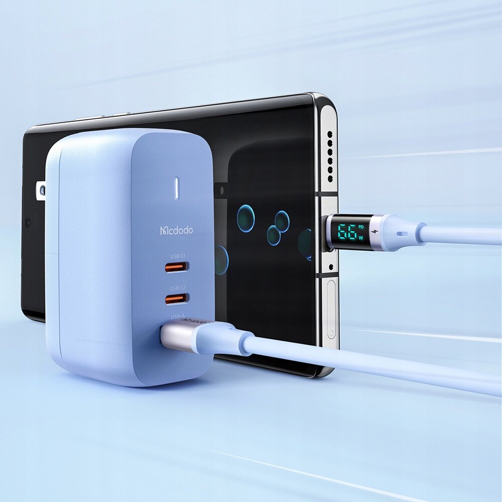 Телефонный кабель Mcdodo, DIGITAL PRO, USB-C, USB, TYPE C, 5A, 66W, 1,2м  синий цена | pigu.lt