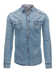 Džinsiniai marškiniai vyrams Gata DX0871-725683, mėlyni цена и информация | Рубашка мужская | pigu.lt