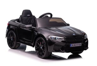 Vienvietis elektromobilis vaikams BMW M5, juodas lakuotas kaina ir informacija | Elektromobiliai vaikams | pigu.lt