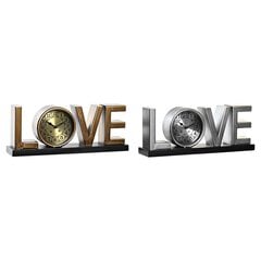 Настольные часы DKD Home Decor Love, серебристое железо (39 x 8 x 15 см) (2 шт.) цена и информация | Часы | pigu.lt
