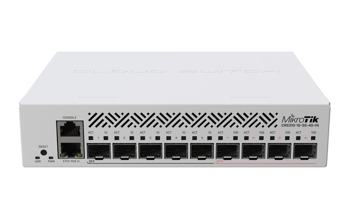 Switch|MIKROTIK|CRS310-1G-5S-4S+IN|Type L3|5|4|2|PoE ports 1|CRS310-1G-5S-4S+IN цена и информация | Komutatoriai (Switch) | pigu.lt