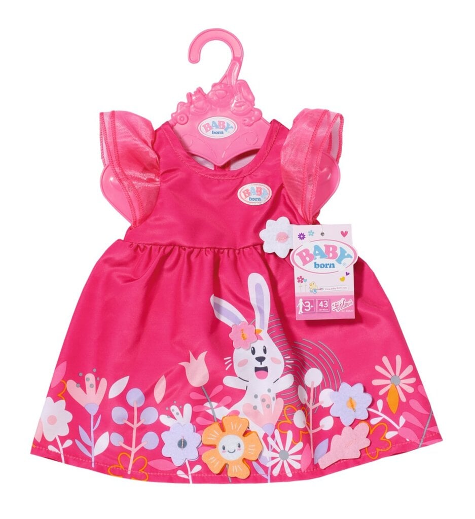 Gėlėta suknelė lėlėms, 43 cm kaina ir informacija | Žaislai mergaitėms | pigu.lt