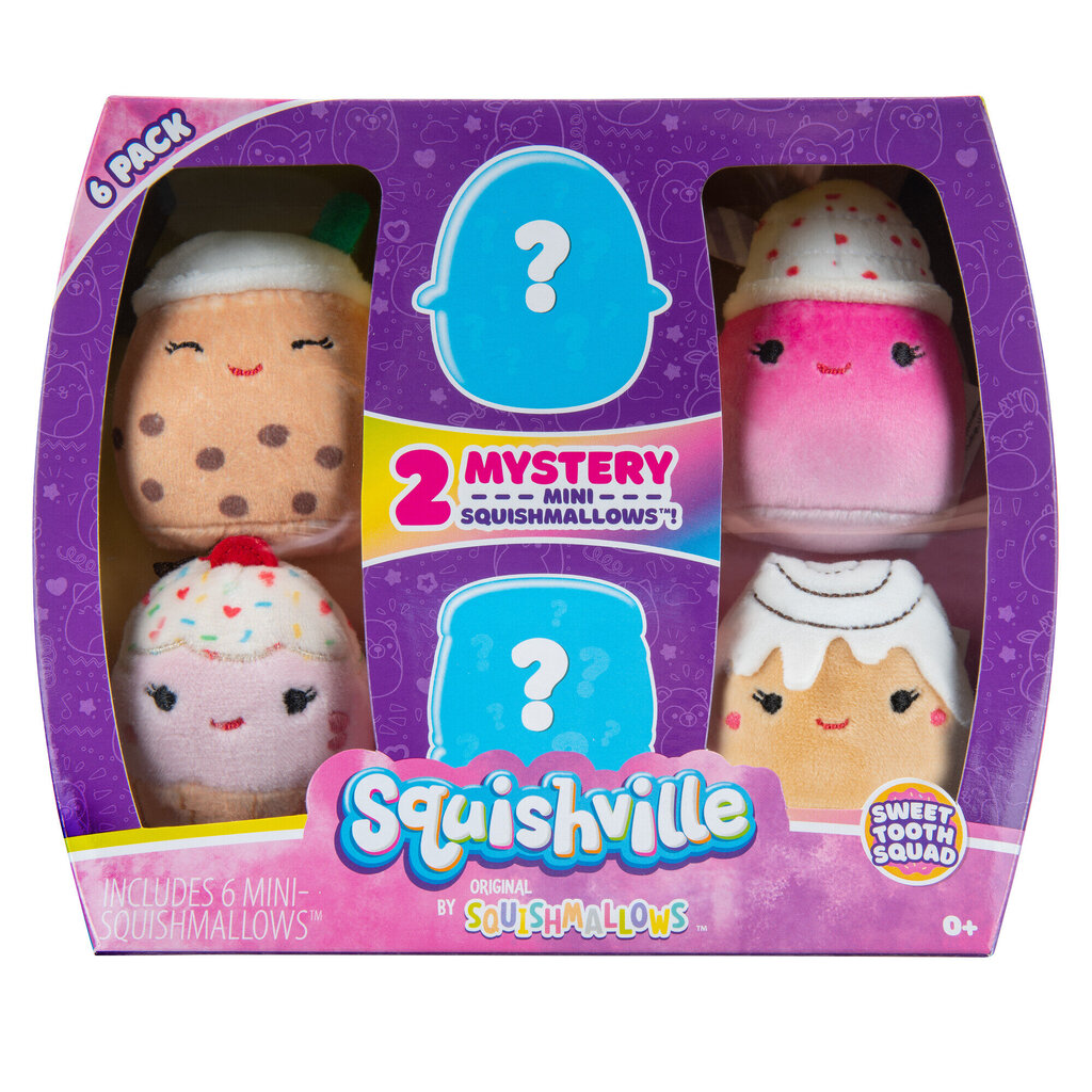 Squishville pliušinių gyvūnėlių rinkinys Squishmallows, 6 vnt. цена и информация | Minkšti (pliušiniai) žaislai | pigu.lt