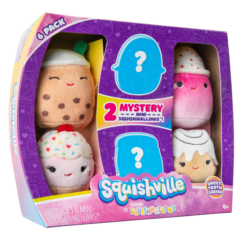 Squishville pliušinių gyvūnėlių rinkinys Squishmallows, 6 vnt. цена и информация | Minkšti (pliušiniai) žaislai | pigu.lt