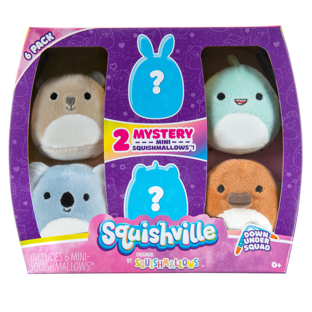 Squishville pliušinių gyvūnėlių rinkinys Squishmallows, 6 vnt. цена и информация | Minkšti (pliušiniai) žaislai | pigu.lt