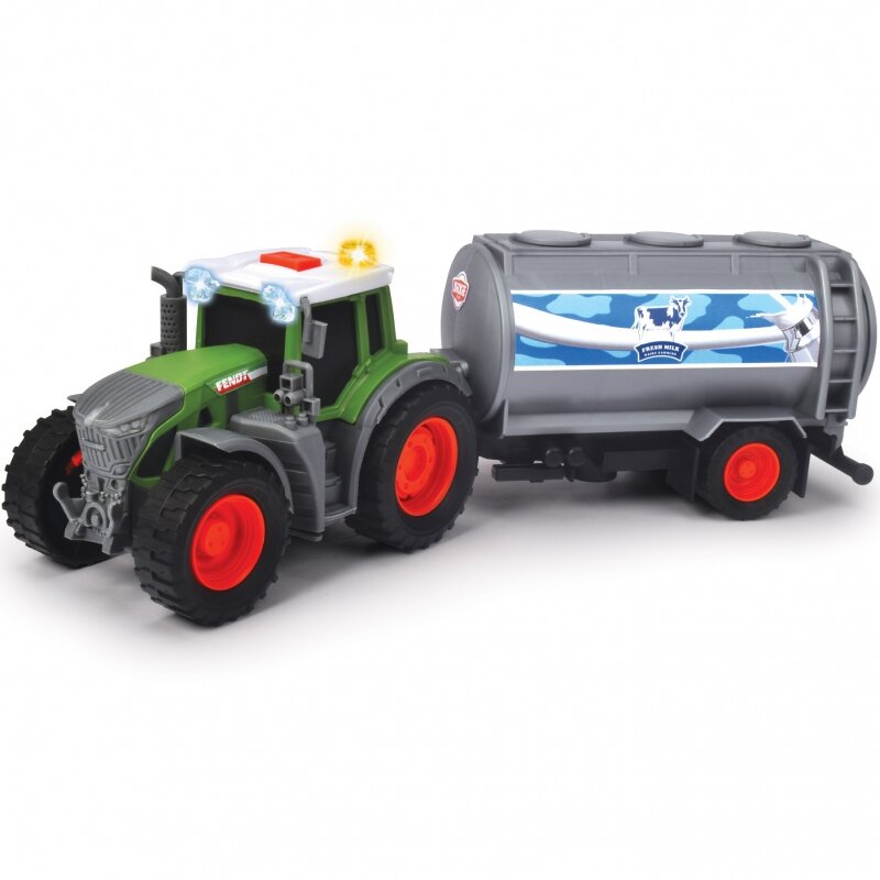 Žemės ūkio traktorius su pieno priekaba Dickie, 26 cm kaina ir informacija | Žaislai berniukams | pigu.lt