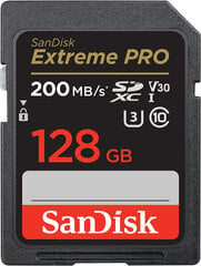 Sandisk Extreme Pro SDXC 128GB цена и информация | Карты памяти для фотоаппаратов, камер | pigu.lt