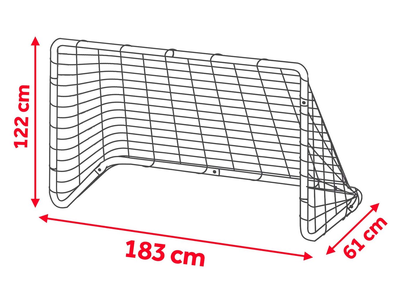 Futbolo vartai, 183 x 122 x 61 cm. цена и информация | Futbolo vartai ir tinklai | pigu.lt