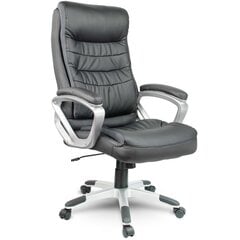 Офисное кожаное кресло Eago, черное  цена и информация | Офисные кресла | pigu.lt