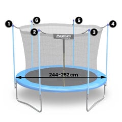 Защитная внутренняя сетка для батута, 252см, Neo-Sport цена и информация | Батуты | pigu.lt