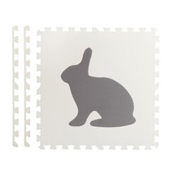 Поролоновый коврик - пазл с животными, 6 шт., белый и серый цена и информация | Развивающие коврики | pigu.lt