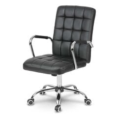 Biuro kėdė, odinė, Benton, juoda kaina ir informacija | Biuro kėdės | pigu.lt