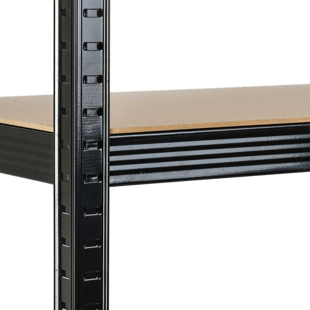 Metalinė sandėliavimo lentyna, 150 x 75 x 30 cm, juoda kaina ir informacija | Sandėliavimo lentynos | pigu.lt