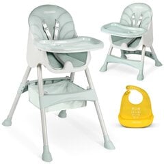 Maitinimo kėdutė su stalu ir seilinuku, žalia kaina ir informacija | Maitinimo kėdutės | pigu.lt