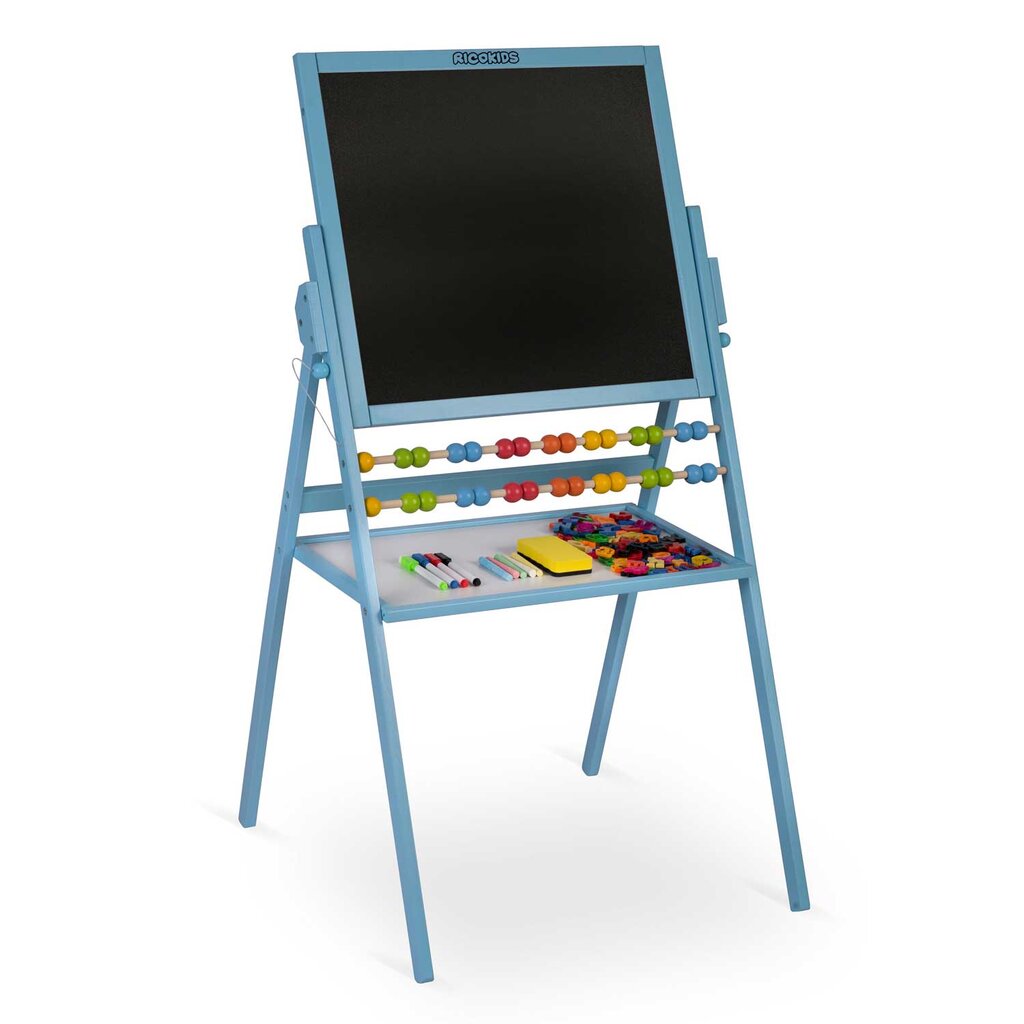 Dvipusė magnetinė - piešimo lenta , mėlyna 101 x 55 x 55 cm kaina ir informacija | Lavinamieji žaislai | pigu.lt