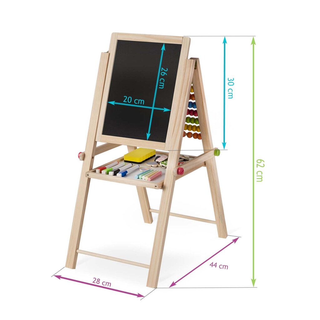 Sulankstoma magnetinė - piešimo lenta 63 x 29 x 44 cm kaina ir informacija | Lavinamieji žaislai | pigu.lt