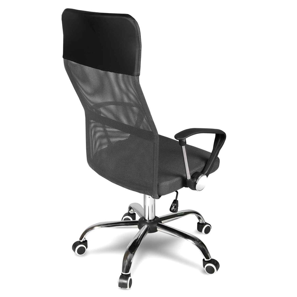 Biuro kėdė su mikro tinkleliu, tamsiai pilka kaina ir informacija | Biuro kėdės | pigu.lt