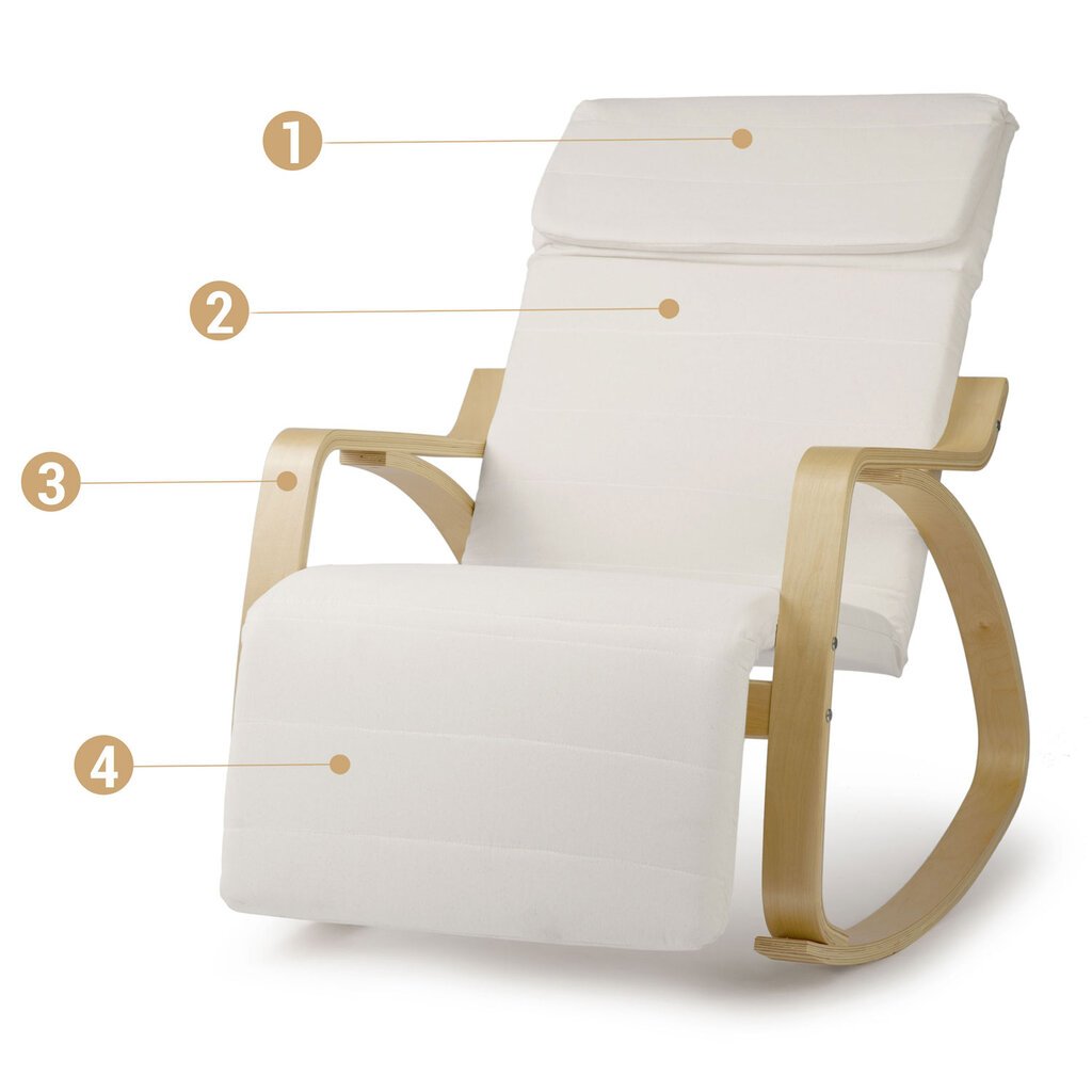 Supamasis krėslas baltas kaina ir informacija | Lauko kėdės, foteliai, pufai | pigu.lt