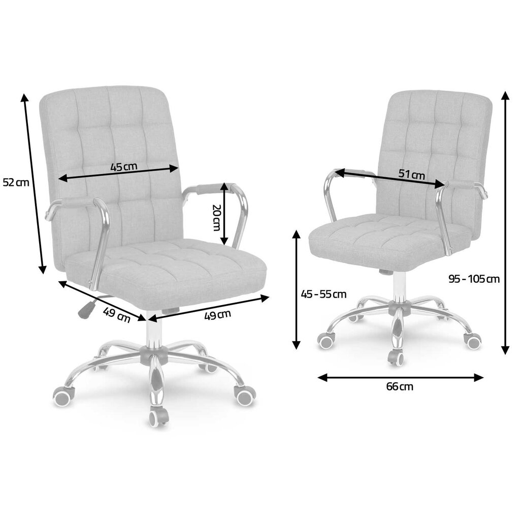 Biuro kėdė, tekstilė, mėlyna ir balta kaina ir informacija | Biuro kėdės | pigu.lt