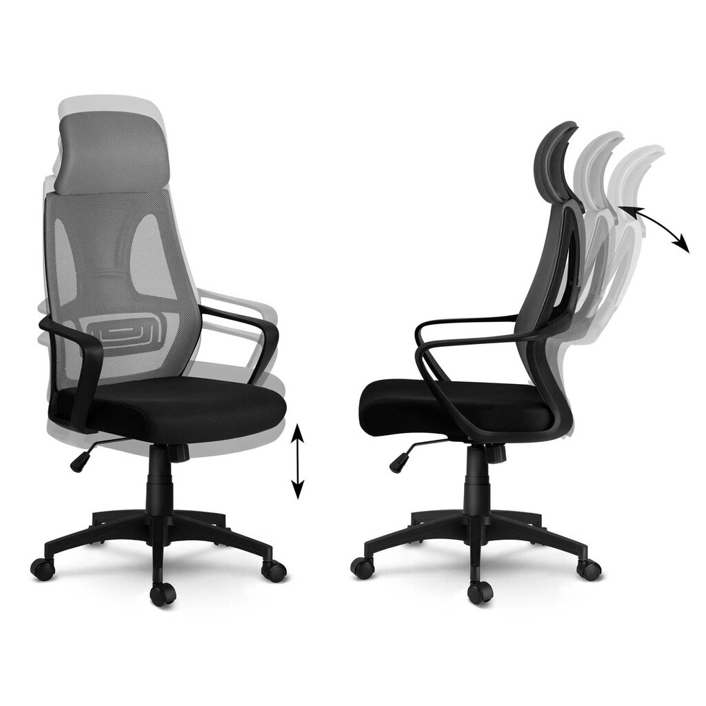 Biuro kėdė su mikro tinkleliu, pilka kaina ir informacija | Biuro kėdės | pigu.lt