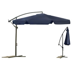 Складной садовый зонт, 6 секций, Ø 350см, темно-синий цена и информация | Зонты, маркизы, стойки | pigu.lt