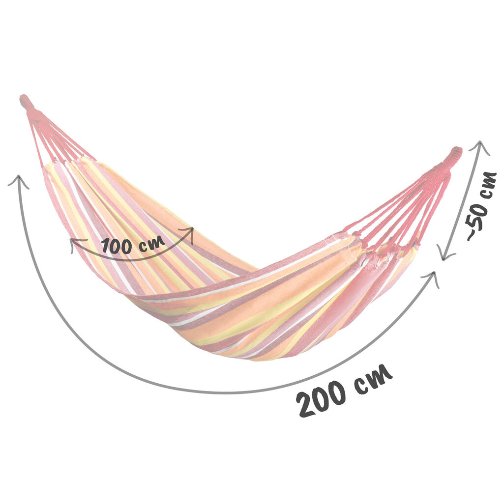 Vienvietis sodo hamakas, Geltona ir raudona kaina ir informacija | Hamakai | pigu.lt