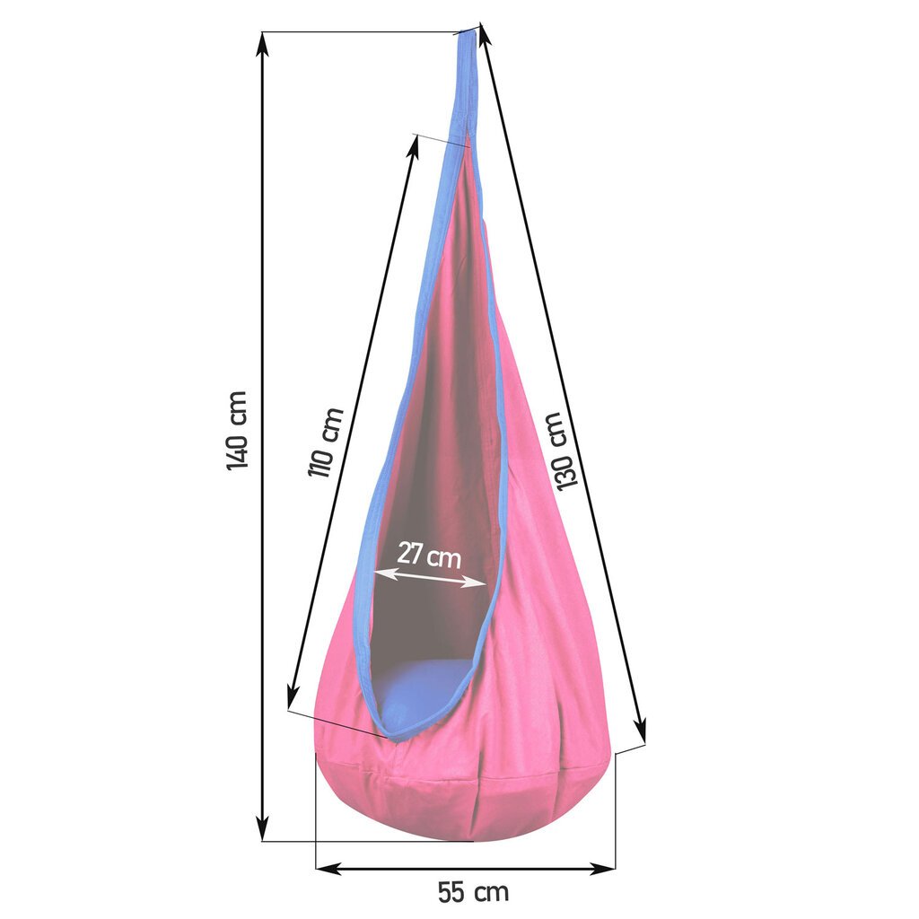 Pakabinama kėdė - kokonas su pagalvėle, Cocon rožinė kaina ir informacija | Lauko kėdės, foteliai, pufai | pigu.lt