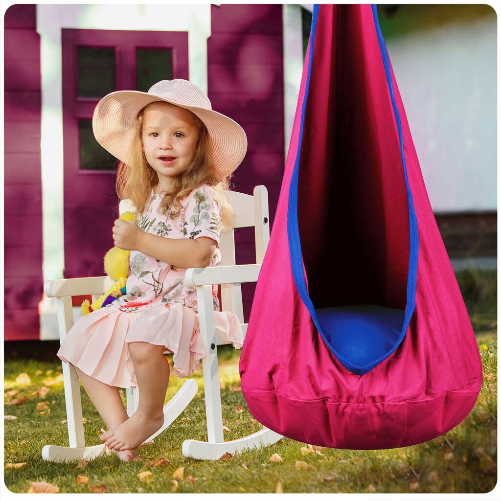 Pakabinama kėdė - kokonas su pagalvėle, Cocon rožinė kaina ir informacija | Lauko kėdės, foteliai, pufai | pigu.lt