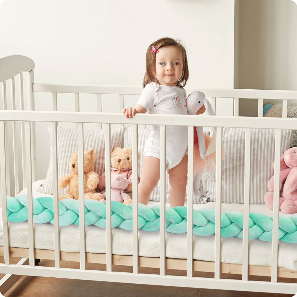 Kūdikio lovytės apsauga - pynė, 3 m, mėtinė kaina ir informacija | Patalynė kūdikiams, vaikams | pigu.lt