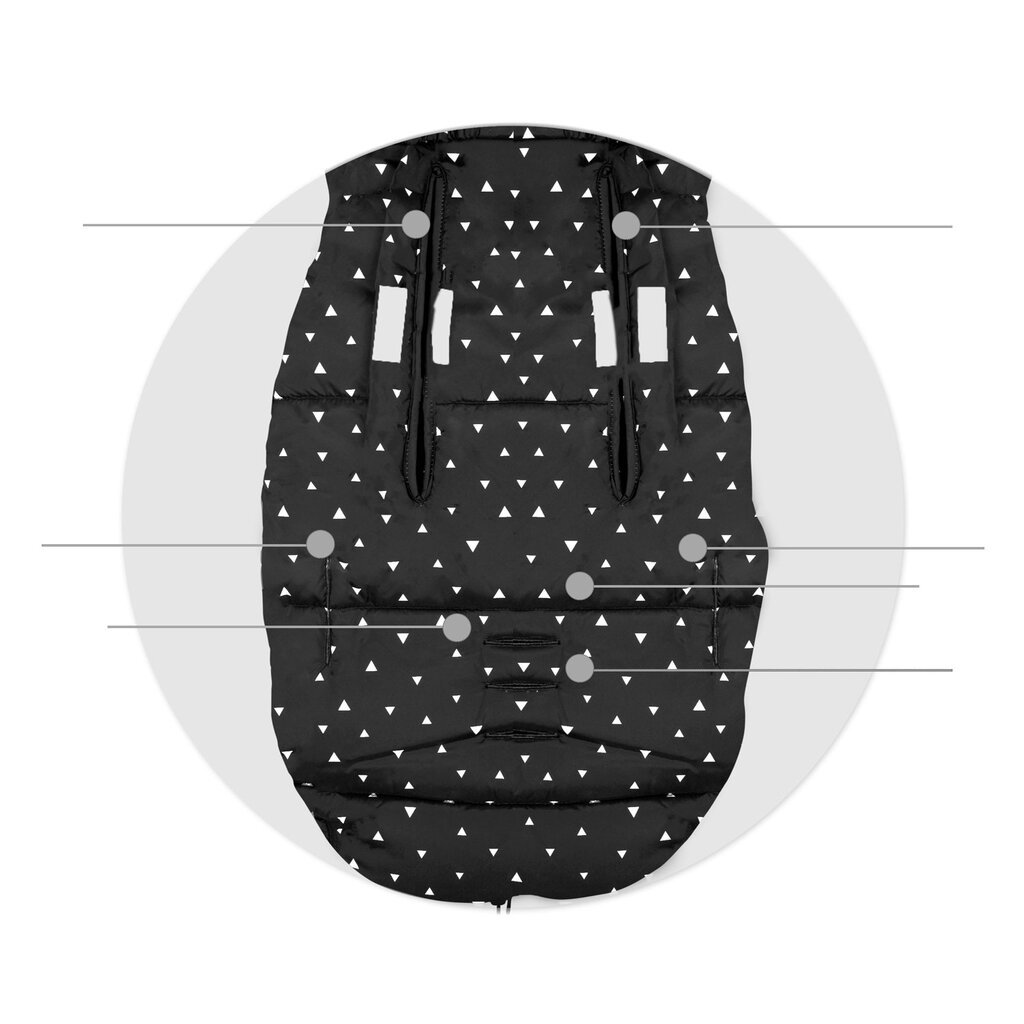 Miegmaišis - vokelis vežimui, juoda su trikampiais kaina ir informacija | Vežimėlių priedai | pigu.lt