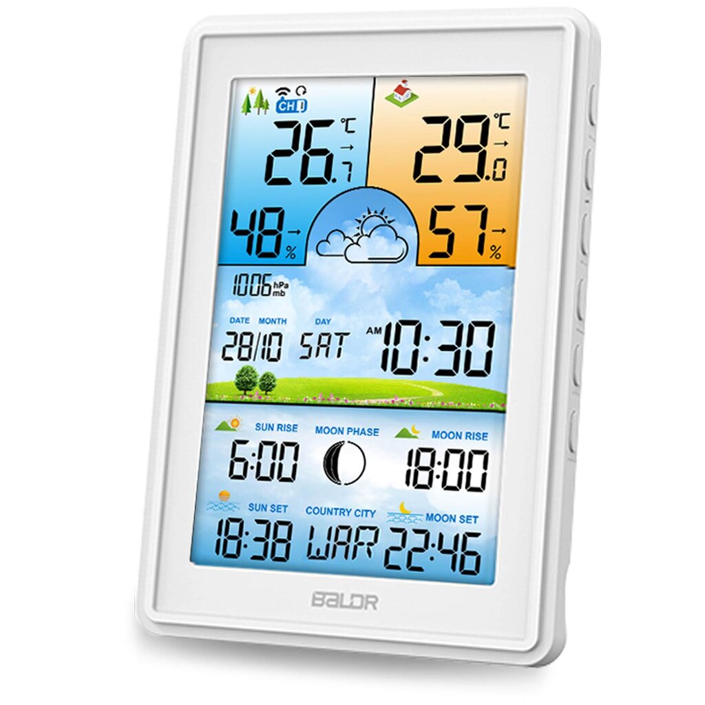 Meteorologinė stotelė su ekranu цена и информация | Meteorologinės stotelės, termometrai | pigu.lt