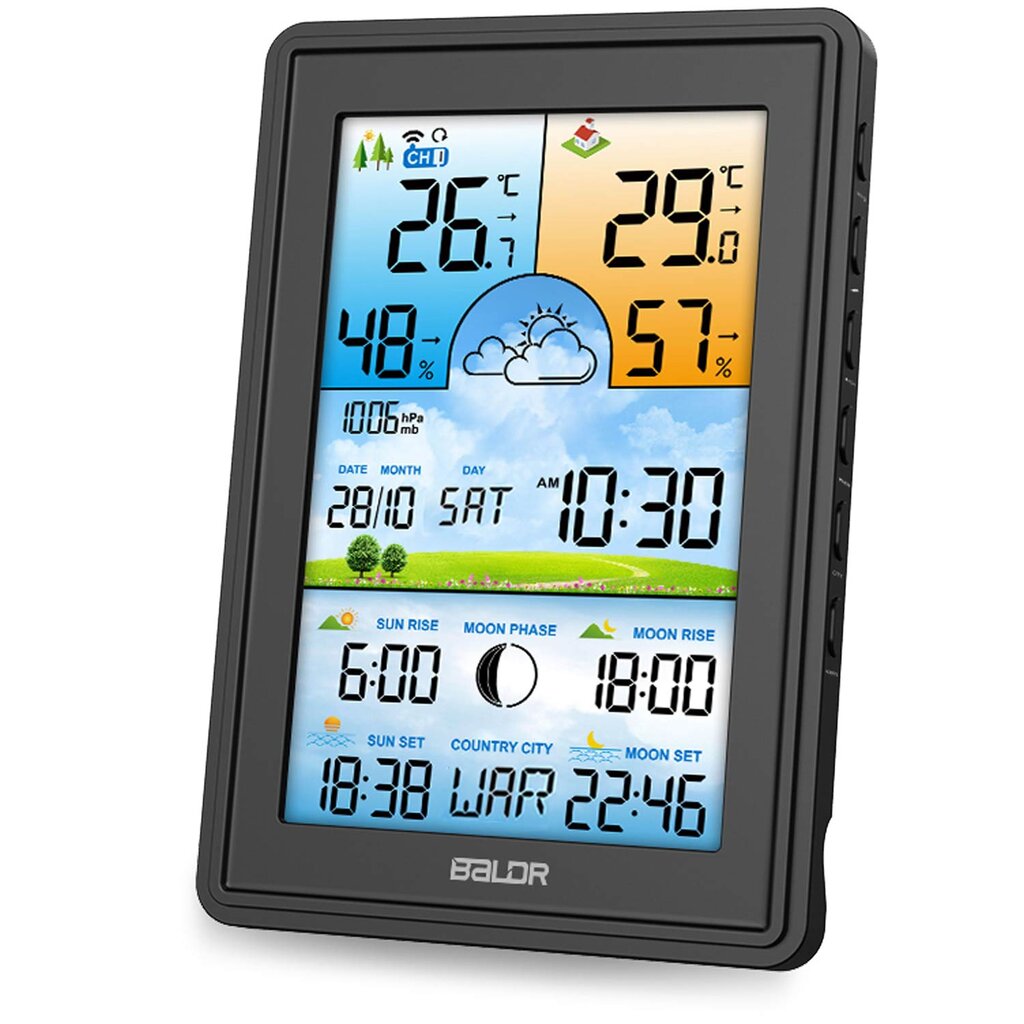 Meteorologinė stotelė su ekranu цена и информация | Meteorologinės stotelės, termometrai | pigu.lt