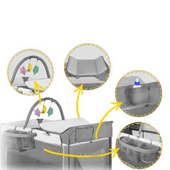 Детская кроватка-манеж, 125x65x78см серый цена и информация | Манежи для детей | pigu.lt