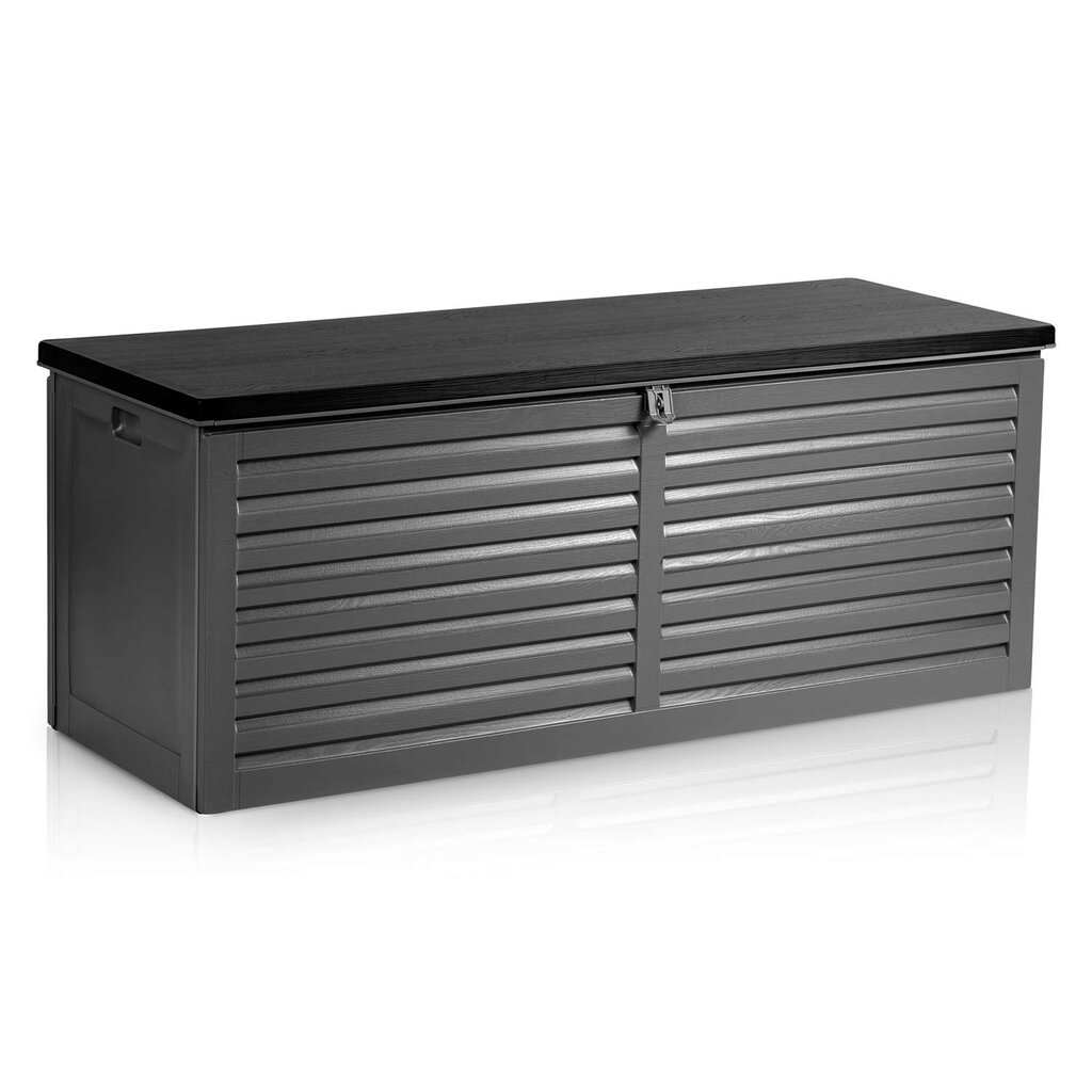 Sodo dėžė, 143 x 57 x 53,5 cm, juoda ir pilka kaina ir informacija | Komposto dėžės, lauko konteineriai | pigu.lt