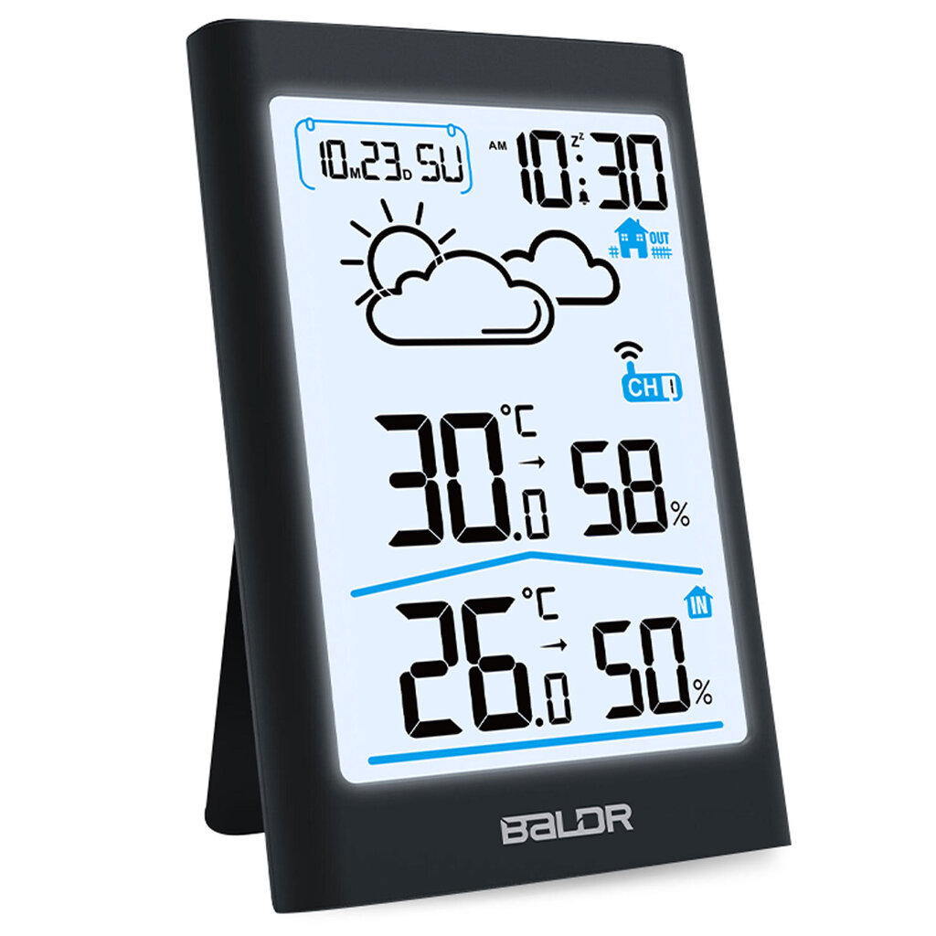 Meteorologinė stotelė su ekranu Baldr kaina ir informacija | Meteorologinės stotelės, termometrai | pigu.lt