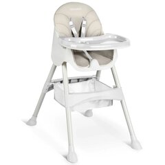 Maitinimo kėdutė su stalu ir seilinuku, pilka kaina ir informacija | Maitinimo kėdutės | pigu.lt