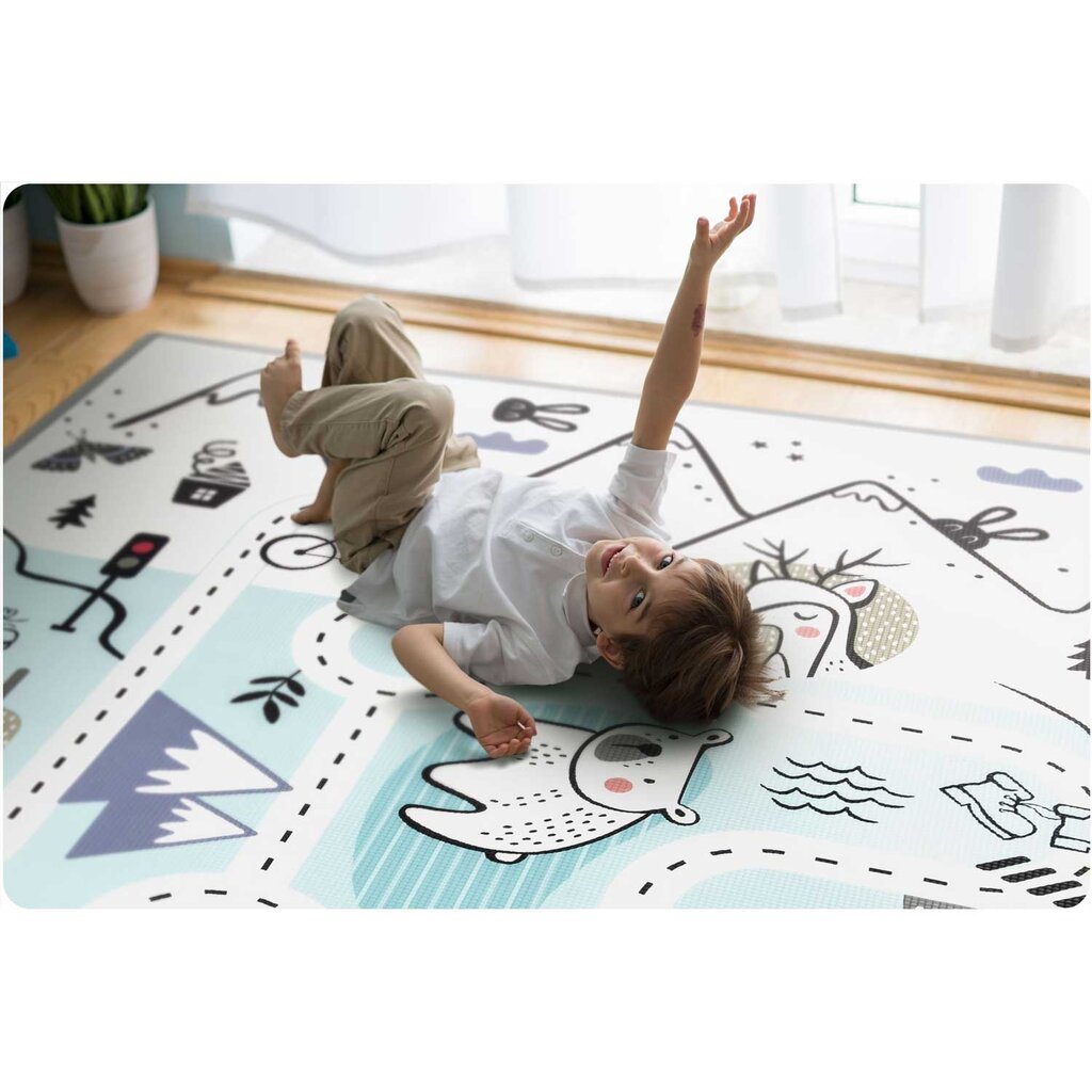 Dvipusis lavinamasis kilimėlis 180 x 150 x 1,5 cm. kaina ir informacija | Žaislai kūdikiams | pigu.lt
