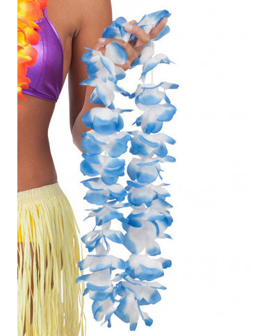 Havajietiška girlianda 100 cm melsva-balta цена и информация | Karnavaliniai kostiumai | pigu.lt