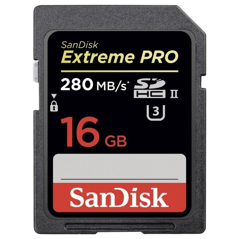 „SanDisk SD Extreme Pro“ 16 GB (280 MB / s, UHS-II, U3) цена и информация | Atminties kortelės fotoaparatams, kameroms | pigu.lt