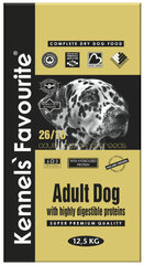 Полнорационный корм высшего качества (супер премиум) для взрослых собак Adult Dog  12,5 кг - Kennels Favourite цена и информация |  Сухой корм для собак | pigu.lt