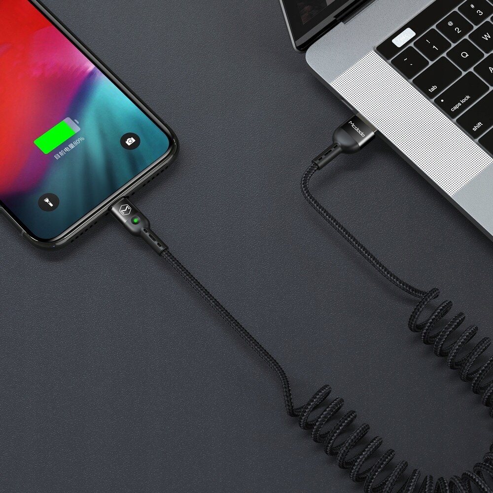 "McDodo" telefono kabelis QUICK CHARGE 4 USB TYP-C 1,8 m juodas kaina ir informacija | Laidai telefonams | pigu.lt