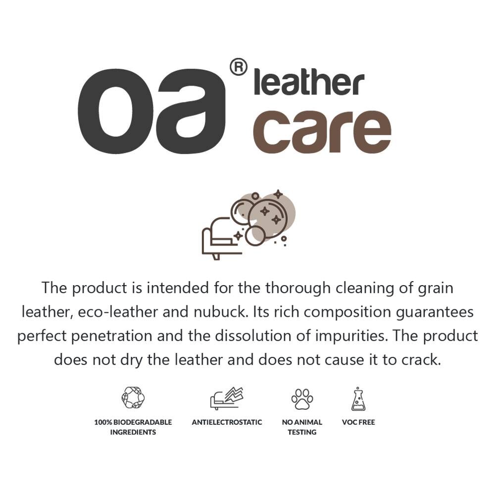 OA Odos apmušalų valiklis Leather Care odinių apmušalų apsauga nuo purvo, 500 ml kaina ir informacija | Valikliai | pigu.lt