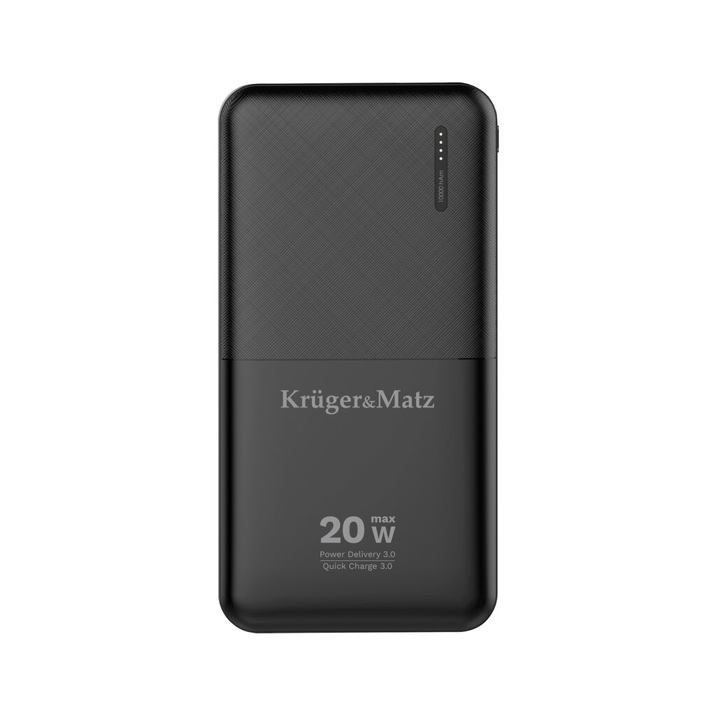 Maitinimo blokas Kruger&Matz 10000 mAh Li-pol su QC ir PD funkcijomis kaina ir informacija | Atsarginiai maitinimo šaltiniai (power bank) | pigu.lt