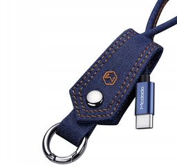 Mcdodo telefono kabelis trumpas BRELOK JEANS USB į USB-C USB TYPE C QC 15cm su pintu kabeliu kaina ir informacija | Laidai telefonams | pigu.lt