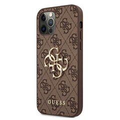 Guess GUHCP12M4GMGBR skirtas Apple iPhone 12/12 Pro 6.1", rudas kaina ir informacija | Telefono dėklai | pigu.lt