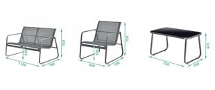 Sodo baldų komplektas Nugri Grey цена и информация | Комплекты уличной мебели | pigu.lt