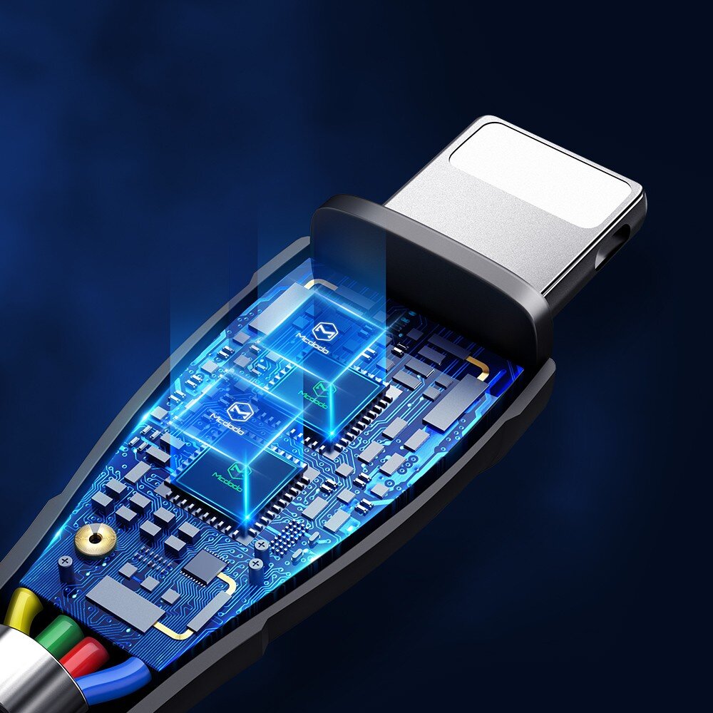 "Mcdodo Mamba" serijos telefono kabelis su "Car Play" ir "Android Auto" palaikymu IPHONE, greitasis įkrovimas 4.0+, "Micro USB Lightning USB-C 3in1", 1,2 metro ilgio kaina ir informacija | Laidai telefonams | pigu.lt