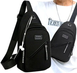 Maža sportinė kuprinė, krepšys vyrams L109, juoda kaina ir informacija | Vyriškos rankinės | pigu.lt
