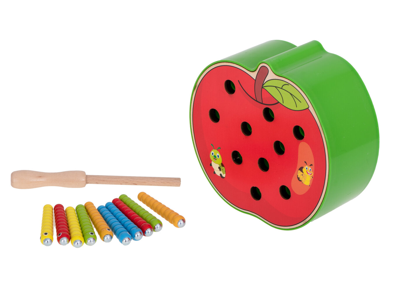 Magnetinis medinis vikšras obuolys kaina ir informacija | Žaislai kūdikiams | pigu.lt